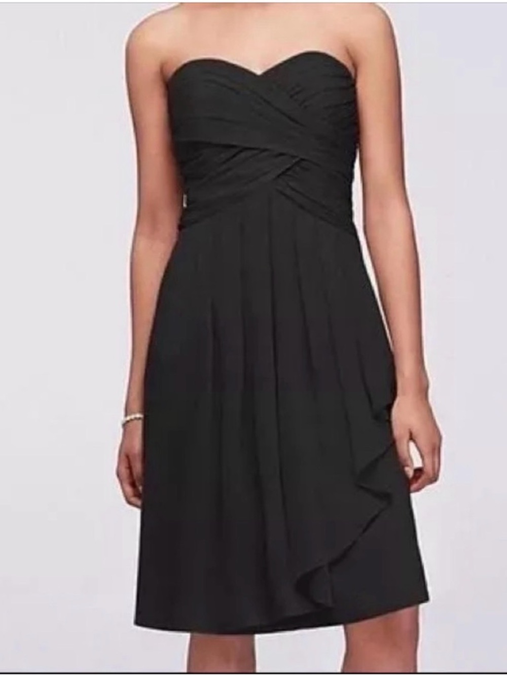 David’s Bridal Strapless Black Bridesmaid/Cocktail Dress Size 12